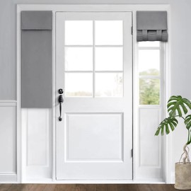 HOMEIDEAS Blackout Curtains for Front Door, Side Door Curtains for Small Window, Privacy Blinds for Sidelight,Thermal Insulated Window Covering, Light Grey, 1 Panel, W12 X L40 Inch
