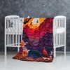 E-RIDES 76x100CM Small Flannel Blanket, Sunset Flying Bird Blanket for
