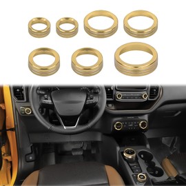 JWWY Air Conditioner Headlight Switch Knob 4WD Wheel Drive Trailer Gear Switch Knob Cover for 2021-2022 Ford Bronco Sport Accessories Aluminum Alloy 6PCS Gold
