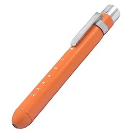 AAProTools Pen Light Nurse Penlight Reusable White Led Pen Light with Pupil Gauge Measurements for Doctor Stethoscope Healthcare Nursing School Students(Orange)