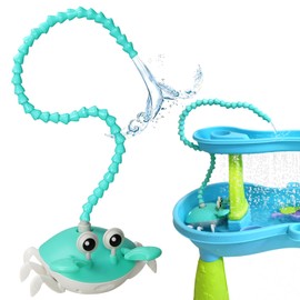 Water Table Pump for Kids - 5400mAh Crab & Duck Design Outdoor/Indoor Water Play Toy with IP67 Waterproof, 3 Flow Settings, 6Hrs Playtime, Compatible with Sensory Tables, Bath Tubs, Pools