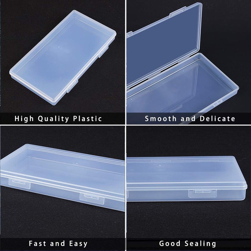 Benecreat Rectangle Big Clear Plastic Bead Storage Container Box for