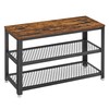 VASAGLE 3-Tier Shoe Rack, Shelf Storage Bench with Metal Mesh