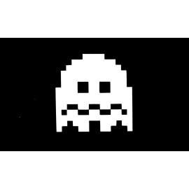 Unbranded Pac-Man Ghost 8-bit retro WHITE vinyl decal for car windows weatherproof USA