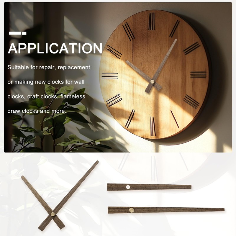 sourcing map 5 Set Wooden Clock Hands Only,Walnut Wood Clock