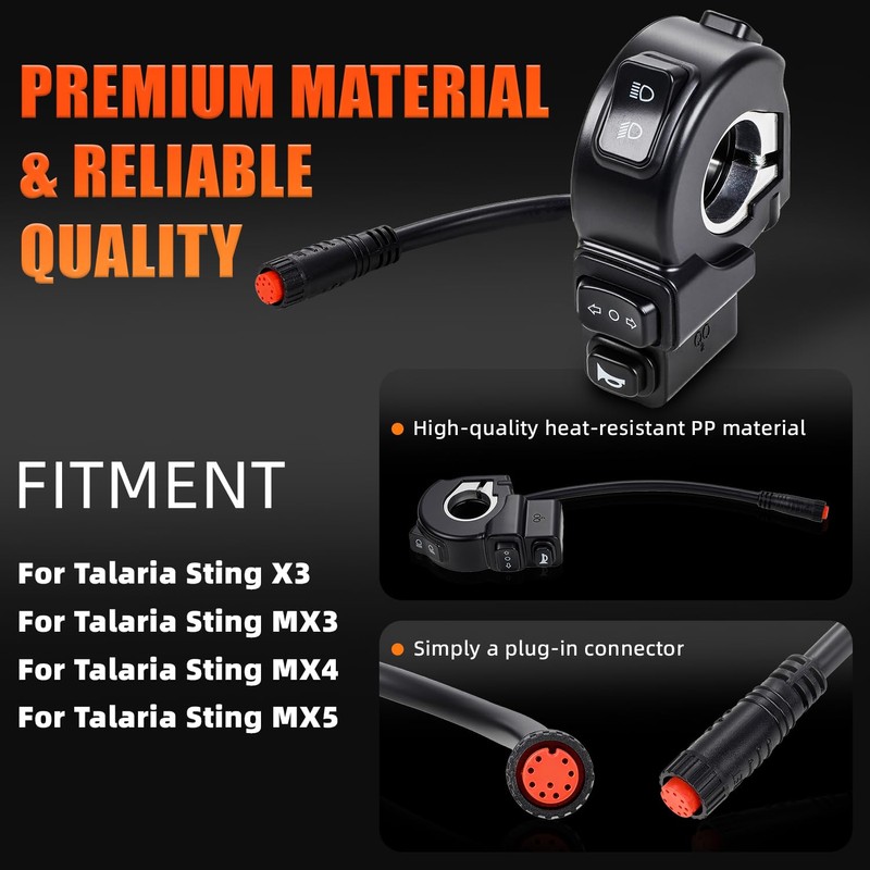 CHANGCHENG Headlight ON/Off Switch Electric Dirt Bike Switch Assembly for