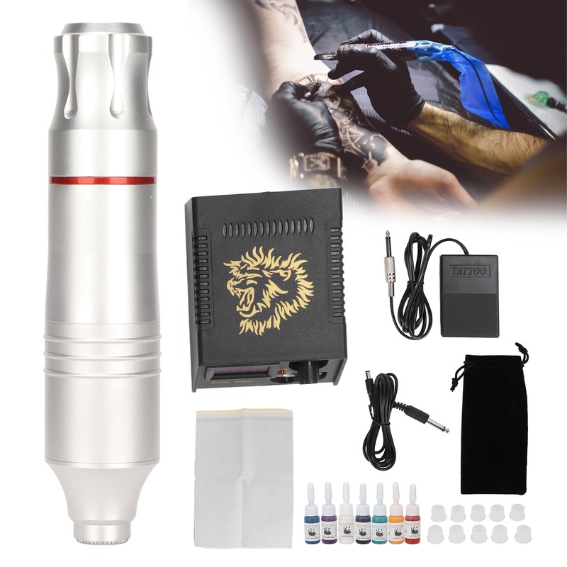 Tattoo Machine Pen Kit Professional Rotary Tattoo Power Supply Foot