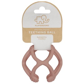 Living Textiles Co. Playground Silicone Teether Ball - Steel Rose for Teething,Infant,Toddler,Newborn,BPA Free - Soothes Baby Gums