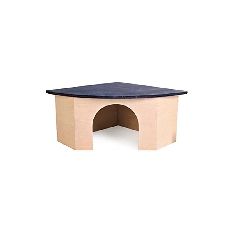 Croci R2075875 Holzeckhaus mit blauem dach, 29 x 13 x