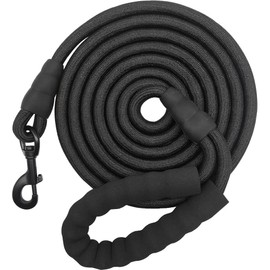 YUCFOREN 3FT/6FT/10FT Climbing Rope Leash for Dogs with Comfortable Padded Handle Classic Dog Leash for Medium Large Dogs (Black, 10ft)