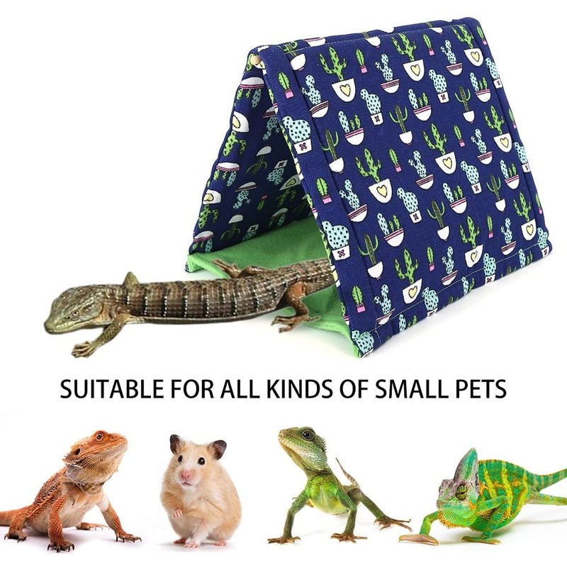 MiOYOOW Reptile Sleeping Bed, Soft Foldable Reptile Tent Bearded Dragon