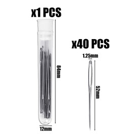 40pcs Large Eye Sewing Needles Hand Sewing Needles Kit with Bottle, Blunt Needle, Universal Touch Up Needle, Knitting Hand Sewing Needle, Suitable for Sewing, Cross Stitch