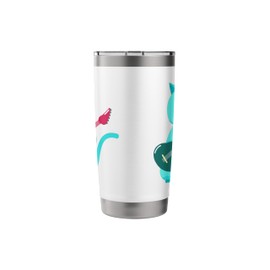 Cute Cat Playing Violin Cat Musician Funny Cat Toys Drummer Stainless Steel Insulated Tumbler