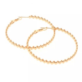 neXxtten Gold Tone Gold Plated Metal Omega Back Hoop Earrings XPE2617E-GLD