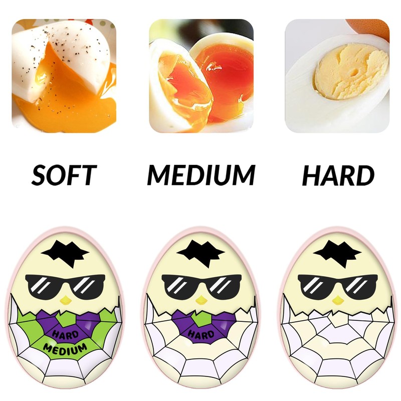 Lasubst Color Changing Egg Timer for Boiling Eggs, Purple &