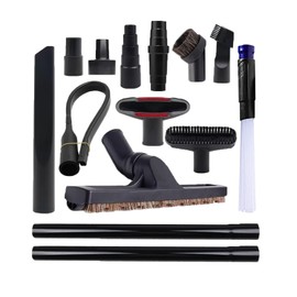 14 Pcs Universal 1 1/4 Inch Vacuum Attachments for shop Vac Attachment Hose Universal Adapter, Extension Wand, Crevice Tool for 2 1/2" to 1 1/4" and 1 7/8" to 1" Hoses