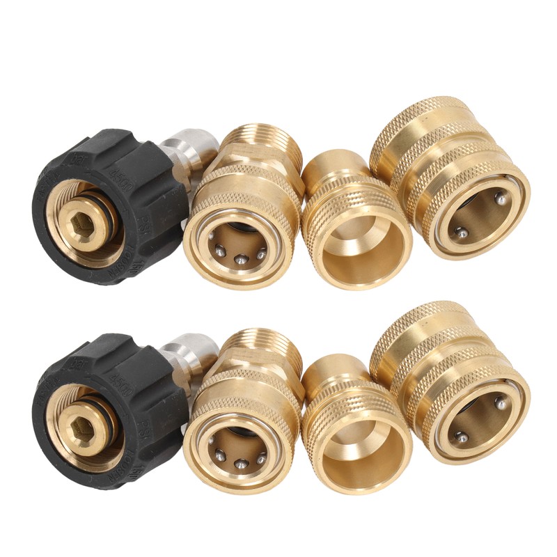 8pcs Pressure Washer Adapter Set Quick Coupler Fittings Metal Quick