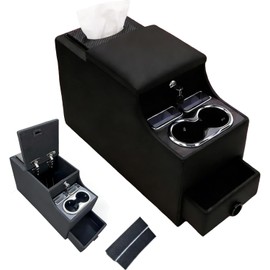 Organizador de consola central de camión entre asiento para minivans, SUV, organizador de banco de furgoneta central para consola de piso, caja de almacenamiento con diseño de bloqueo de 24