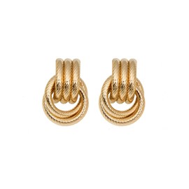 Chunky Gold Hoop Earrings Dainty Chunky Earrings for Women Geometric Statement Knot Twisted Chain Drop Dangle Earrings Gold Trendy Thick Cartilage Wrap Cuff Earrings (Knot-2)
