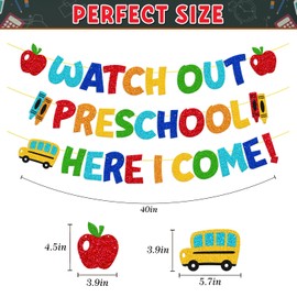 Welcome to Preschool Decoration Watch Out Preschool Here I Come Banner Hello Pre-K Decor the First Day of School Bulletin Board Backdrop for Students Teachers