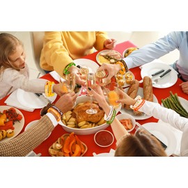 Moon Boat 144PCS Thanksgiving Fall Bracelets Party Favors Bulk: Silicone Rubber Wristbands Festival Goodie Bags Gifts Prizes Decorations