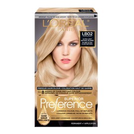 L'Oreal Paris Superior Preference Permanent Hair Color, LB02 Ultra Light Natural Blonde, 100% Grey Coverage, Hair Dye, 1 EA (Packaging May Vary)