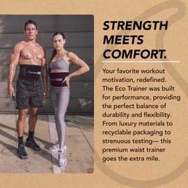 Sports Research Sweet Sweat Eco Ab Trainer for Women and Men | Premium Waist Trainer Belt with Yulex | Toned Stomach Support! Eco Friendly (Black, X-Large)
