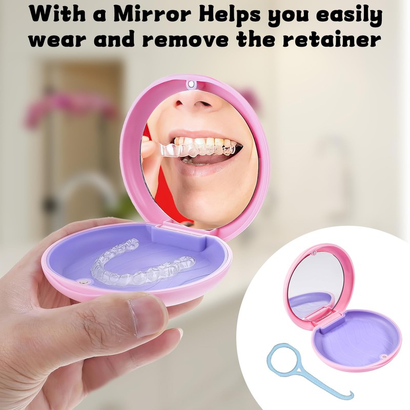 2 Pcs Retainer Case, Retainer Box With 2 Pcs Aligner