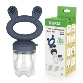 haakaa haakaa Power Supply and Protective Lid for Fresh Food, Baby Food Supply for Safe Self-Feeding, 4 Months + (Blue)