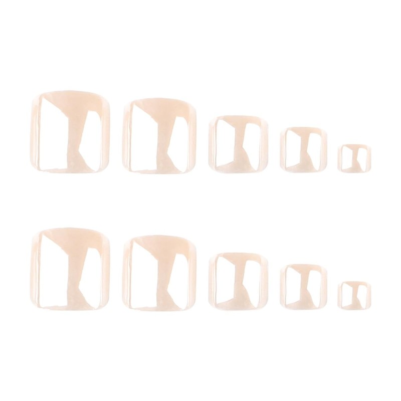 Chrome Press on Toenails‌ Short Square Fake Toe Nails with