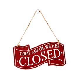 Open Close Sign, Wooden Open Sign, Double-Sided Sign Board, Business Sign, Wooden Hanging Sign Plate, Shop, Restaurant, Bar, Cafe, Sales Sign, White, Black, Red, 3 Colors (Red)