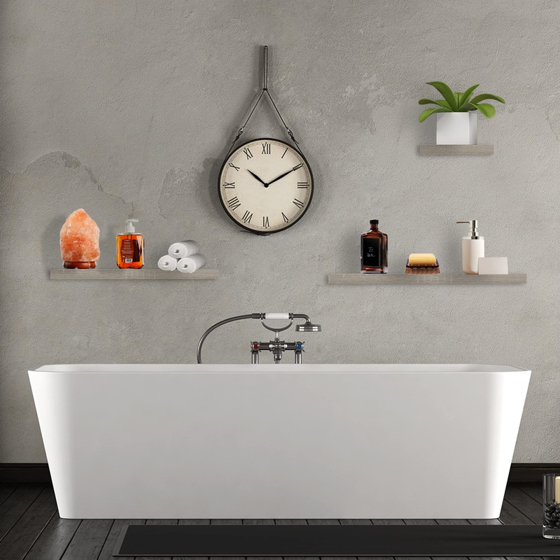 ETREXONLINE Wall Shelf Wood Colour Oak Grey Matt 25 x