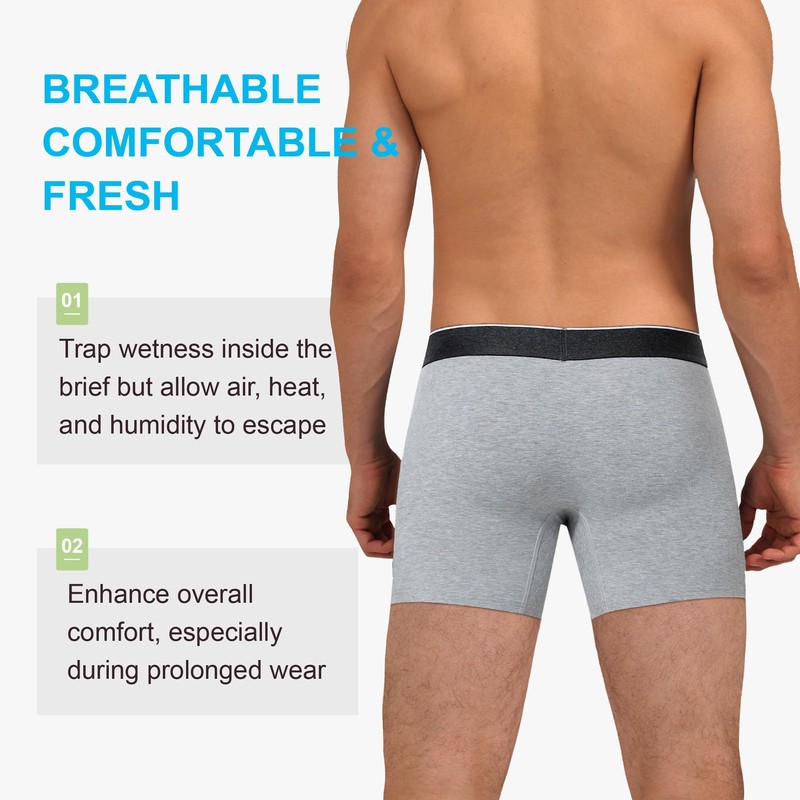 IRISMORII Washable Mens Leakproof Incontinence Underwear Bladder Leak Protection Instant