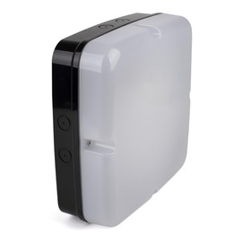 Bright Source Wall & Ceiling Square Utility LED Bulkhead, Black, Switchable Wattage 9W 14W 18W, IP65, 120° Beam Angle, Switchable 3CCT Colour Temperature 3000K 4000K 6000K