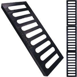 MOSINSBO Cast Iron Drain Grate, 20x8 Outdoor Drain Cover, 3 Pcs Sewer Grate B Class, Durable Heavy Duty Channel Grate, Black Rectangle Drainage Grate for Driveway, Concrete, Yard, Garage