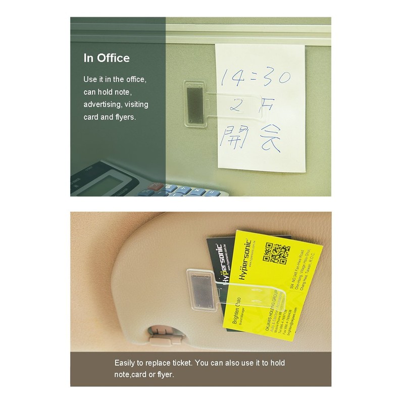 Hypersonic Car Windshield Parking Tickets Holder Transparent Auto Accessories Clip