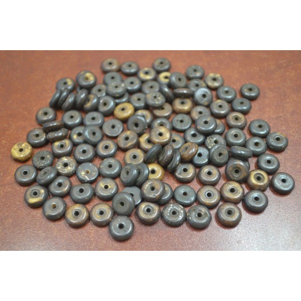 Unbranded 400 PCS DARK BROWN BUFFALO BONE ROUND BEADING BEADS