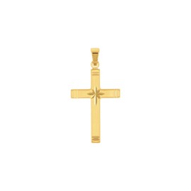 Amor 2013516 Unisex Unisex Pendant 3.2 cm Gold Cross Comes in Jewellery Gift Box, Gold, None