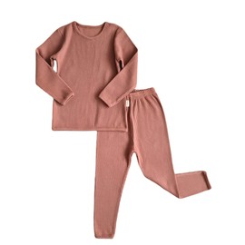 DreamBuy 20 Colours Ribbed Pyjamas / Tracksuit / Loungewear, Unisex, Boys’ and Girls’ Pyjamas, Baby Clothing, Pyjamas for Men and Women, Pink leather colour, 4-5 Jahre