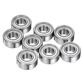 sourcing map 8Pcs MR104ZZ Small Bearing, 4mm ID 10mm OD 4mm Width Double Shielded Deep Groove Ball Bearings for Electric Motor Skateboards 3D Printer, P5 (ABEC 5)