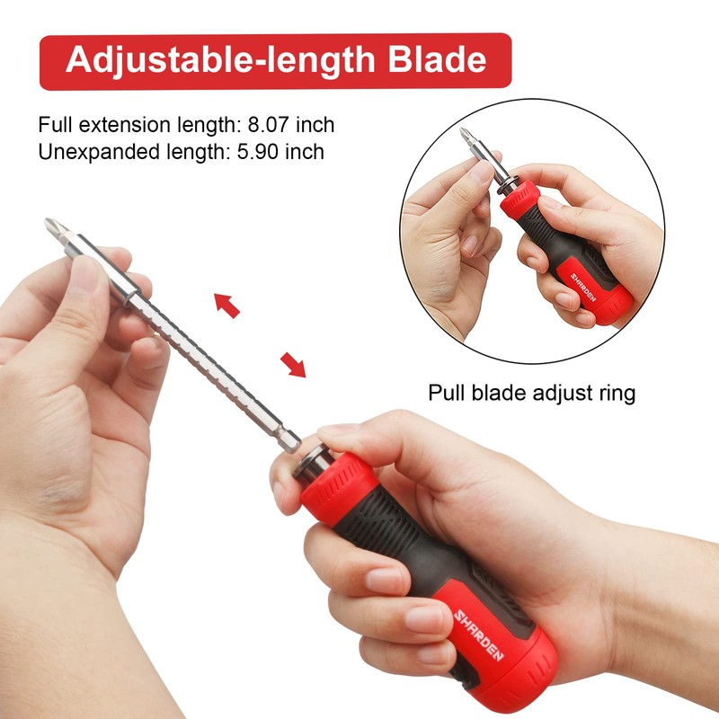 SHARDEN Multi Screwdriver 13-in-1 Screw Driver Adjustable Screwdriver Set Multitool