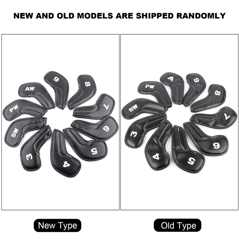 10pcs Golf Club Iron Head PU Covers Set Putter Protector
