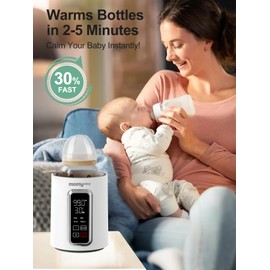 MOMYEASY Fast 2-Minute Baby Bottle Warmer - Steam Heating for Breastmilk & Formula, Fits All Bottles, Precise Temp Control with Timer, Auto Shut-Off