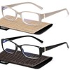 Madison Avenue 2 Pack Classic Blue Light Blocking Reading Glasses
