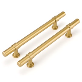 LONTAN 10 Gold Cupboard Handles 128mm T-Shaped Gold Kitchen Handles Dresser Drawer Pulls Vintage Wardrobe Bedroom Cabinet Door Pulls
