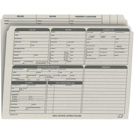 Real Estate Listing Folder - Right Panel List Holder for Documents Pre-Printed with Closing Checklist & Tracker on Card Stock, Color- Dots for Organization - Letter Size, 25-Pack - Gray