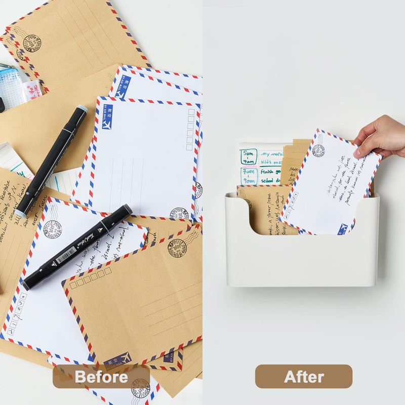 YOHOM No Drilling File Holder Wall Mails Magazines Organizer Adhesive