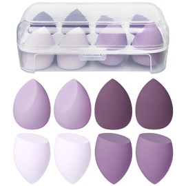 8 PCS Makeup Sponge, Super Soft Beauty Blender Sponge, Latex Free Multicolor Sponges for Powder Cream and Liquid, Set Professional Makeup Tools with Storage Box