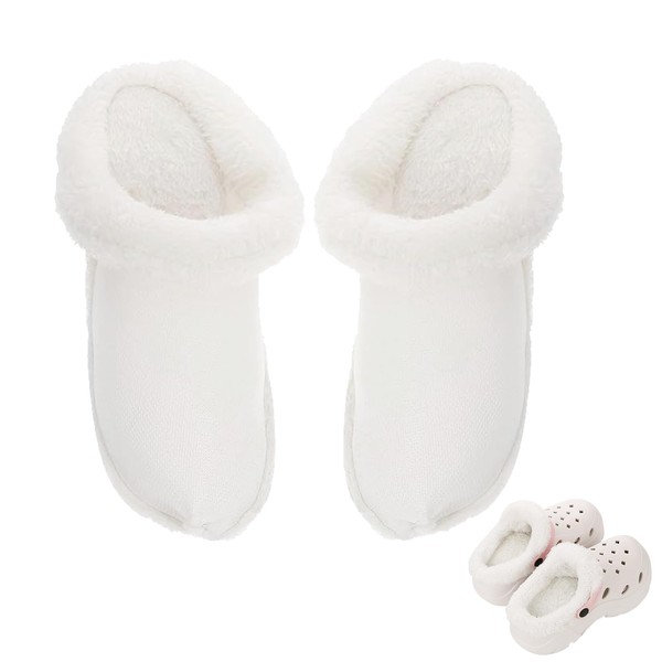 DOOCECIY Inserts Fluffy Liners for Croc, White Fleece Lined Removable