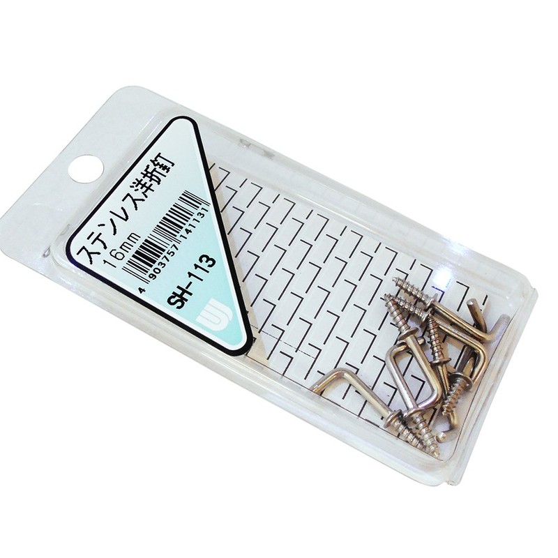 Waki Sangyo SH-113 Stainless Steel Flat Nails, Silver, 0.6 inches